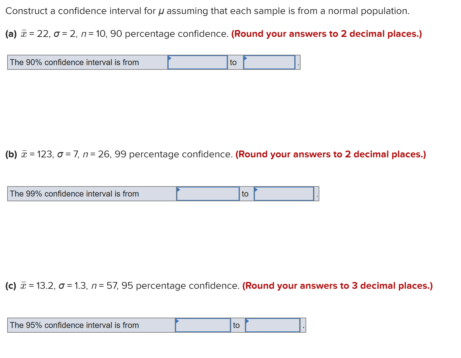 Solved Construct a confidence interval for μ assuming that | Chegg.com