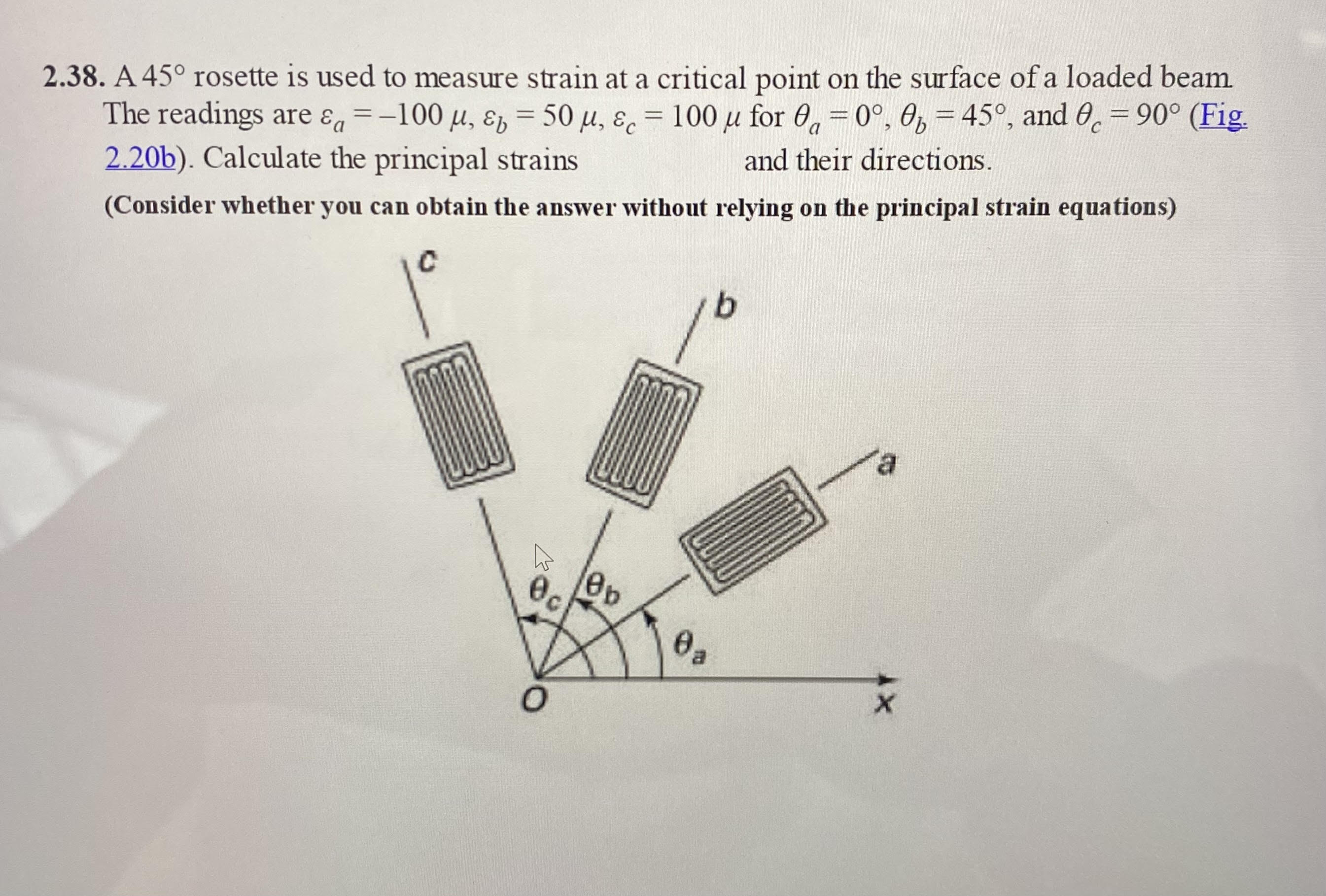 Solved 2.38. A 45∘ rosette is used to measure strain at a | Chegg.com
