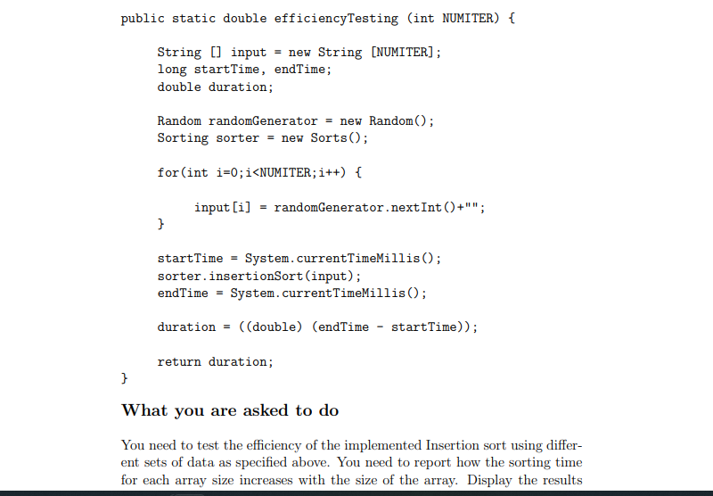 Solved java code Use this method for test size of two method | Chegg.com