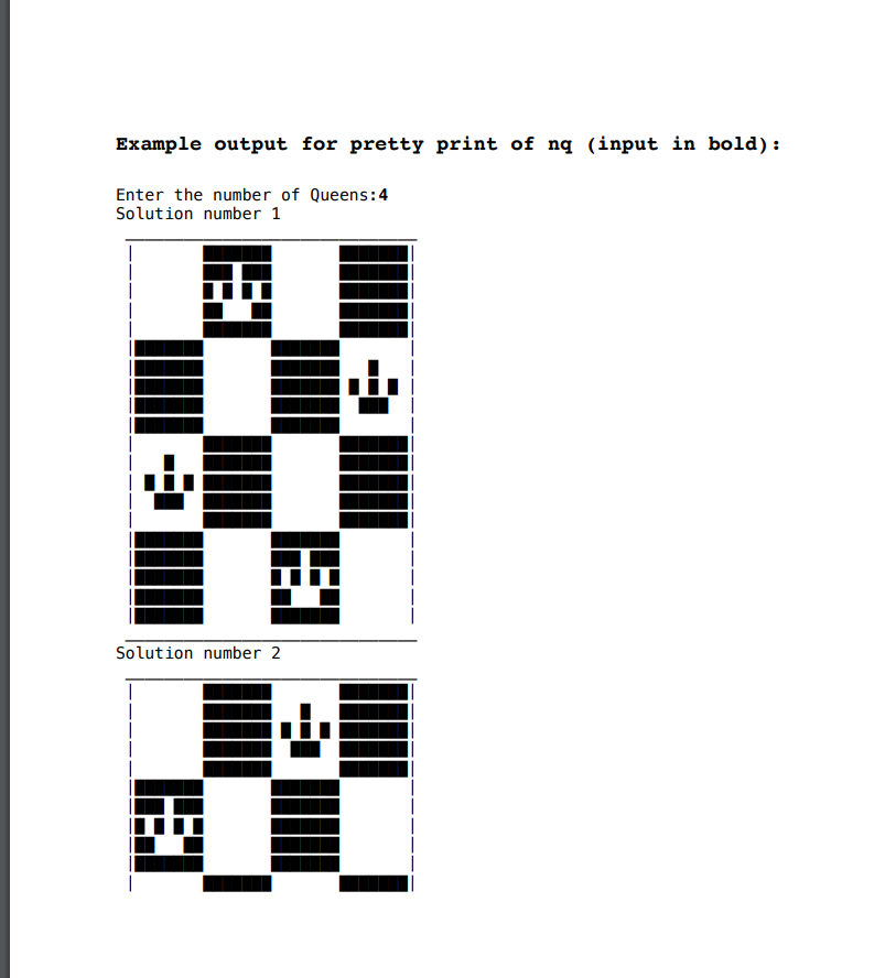 Solved Project 1 2 Dimension of 8 queens problem Write a | Chegg.com