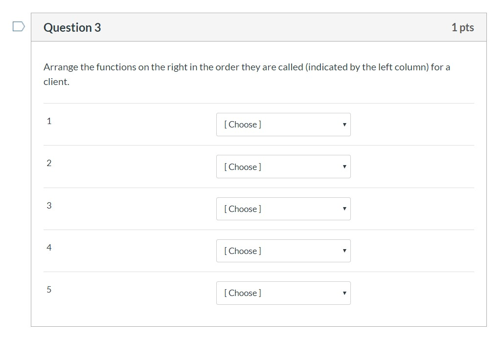 Solved D Question 3 1 pts Arrange the functions on the right | Chegg.com