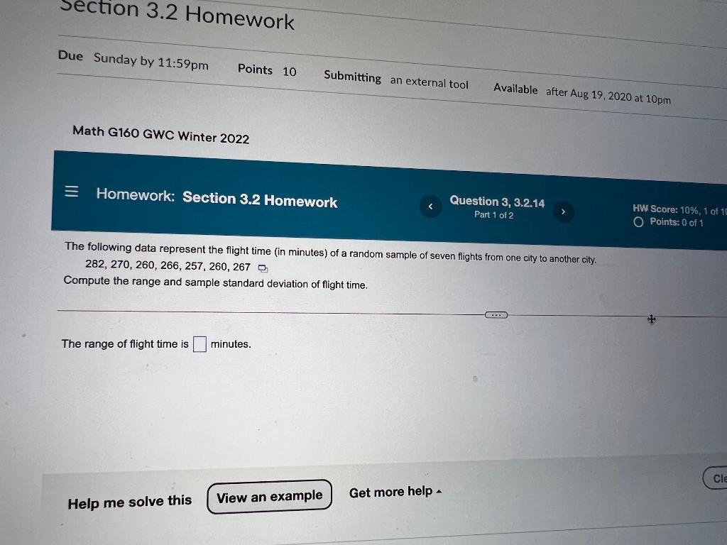 Solved Section 3.2 Homework Due Sunday By 11:59pm Points 10 | Chegg.com