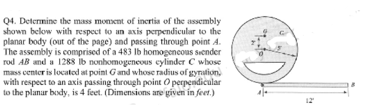 Solved Q4. Determine the mass moment of inertia of the | Chegg.com