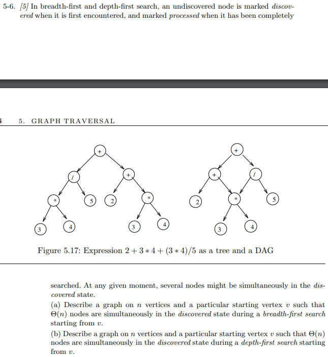 Solved 5-6. [5] In breadth-first and depth-first search, an