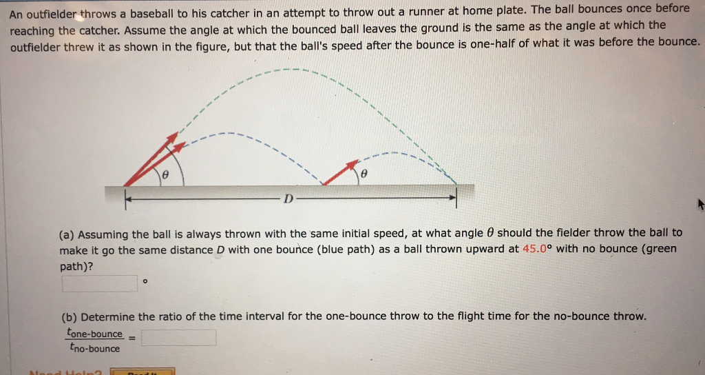 Solved An outfielder throws a baseball to his catcher in an