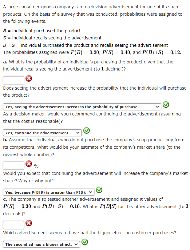 Solved large consumer goods company ran a television