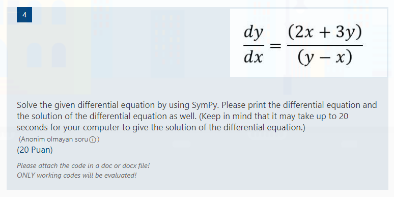 Solved dy dx = (2x + 3y) (y – x) Solve the given | Chegg.com