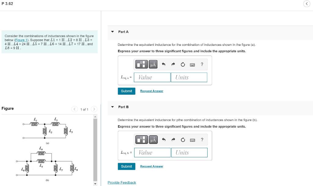 Solved Consider the combinations of inductances shown in the | Chegg.com