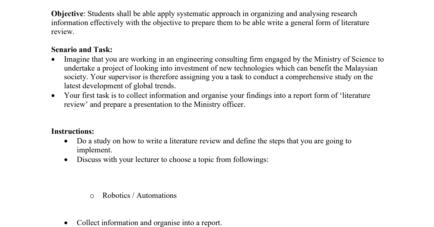 Solved Objective: Students shall be able apply systematic | Chegg.com