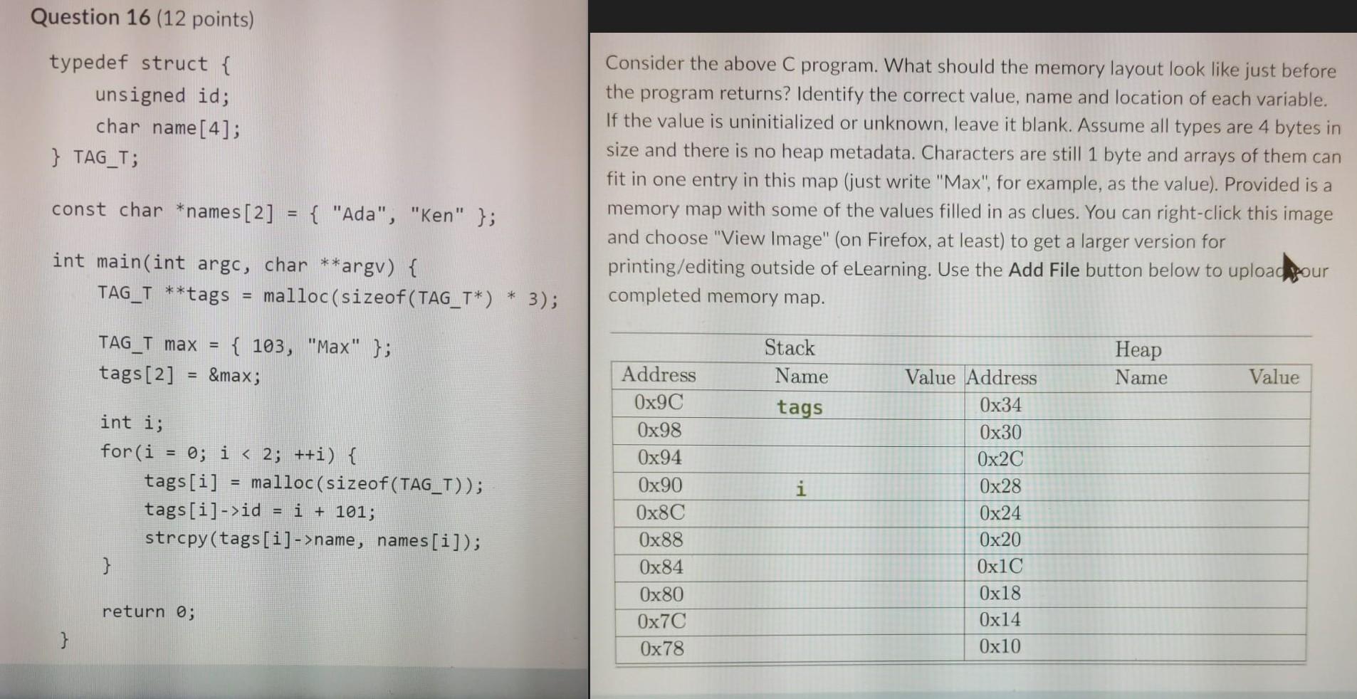 Question 16 (12 points) | Chegg.com