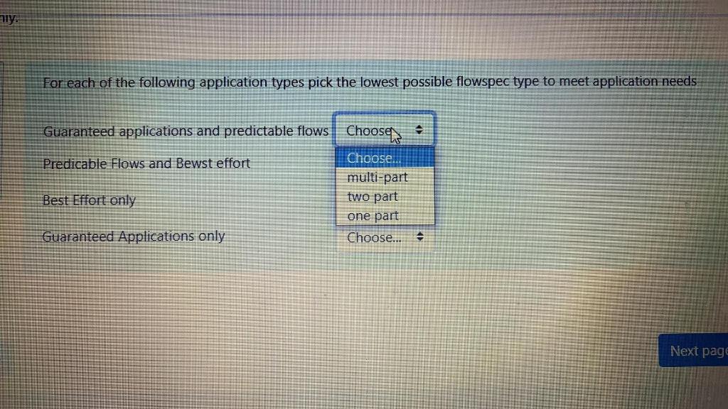Solved For each of the following application types pick the | Chegg.com