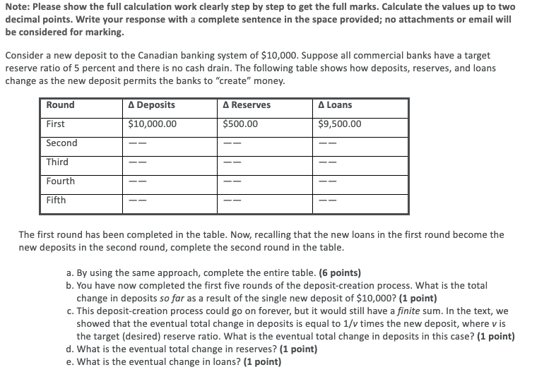 Solved Note: Please show the full calculation work clearly | Chegg.com