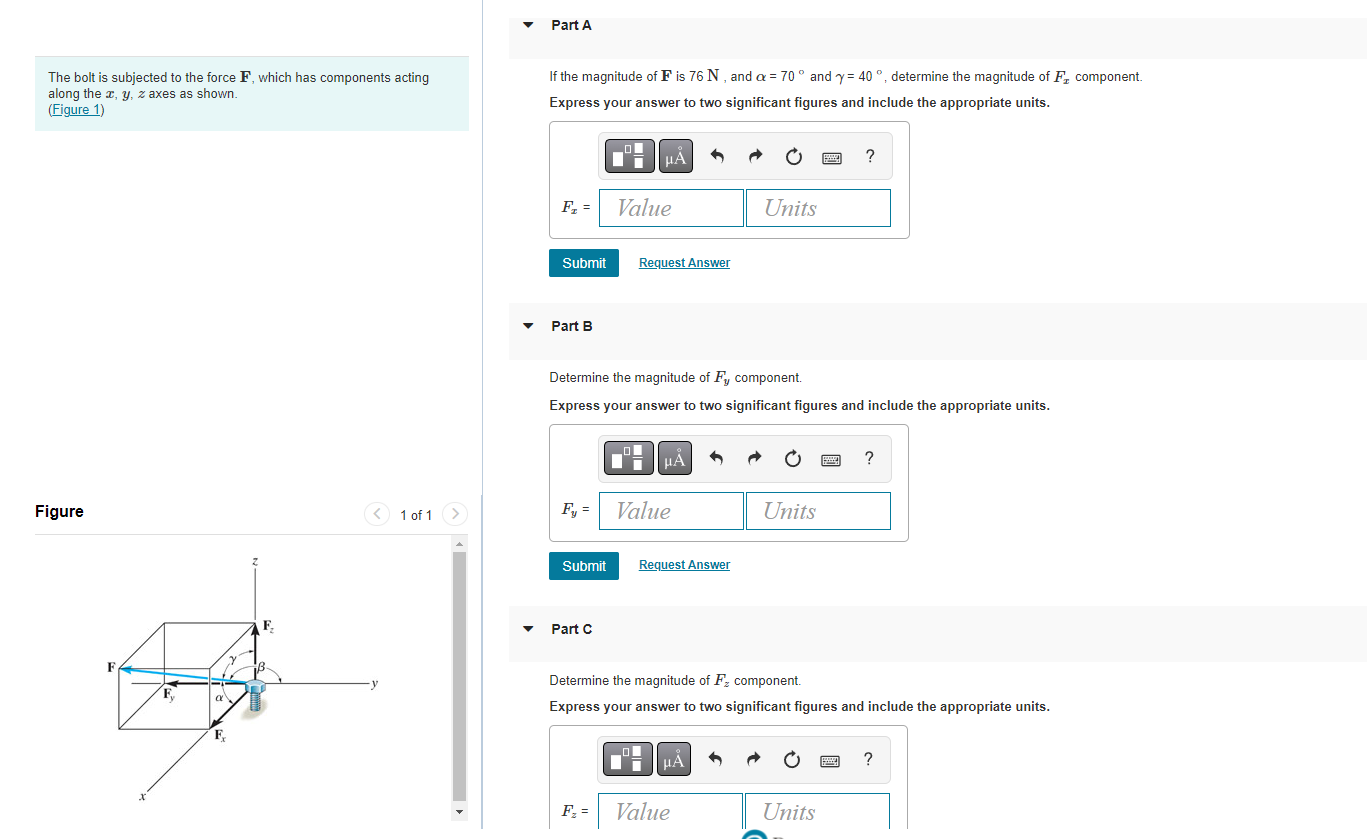Solved Part A The Bolt Is Subjected To The Force F, Which | Chegg.com
