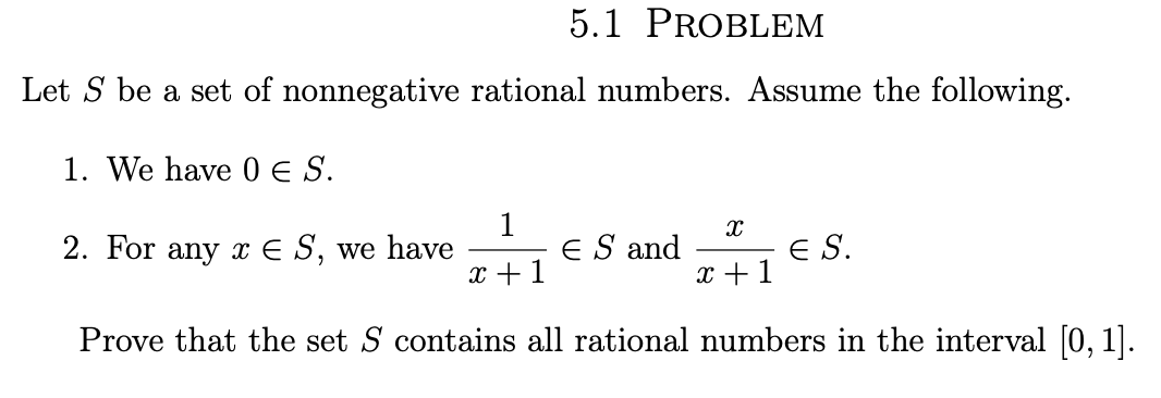 Solved Let S be a set of nonnegative rational numbers. | Chegg.com