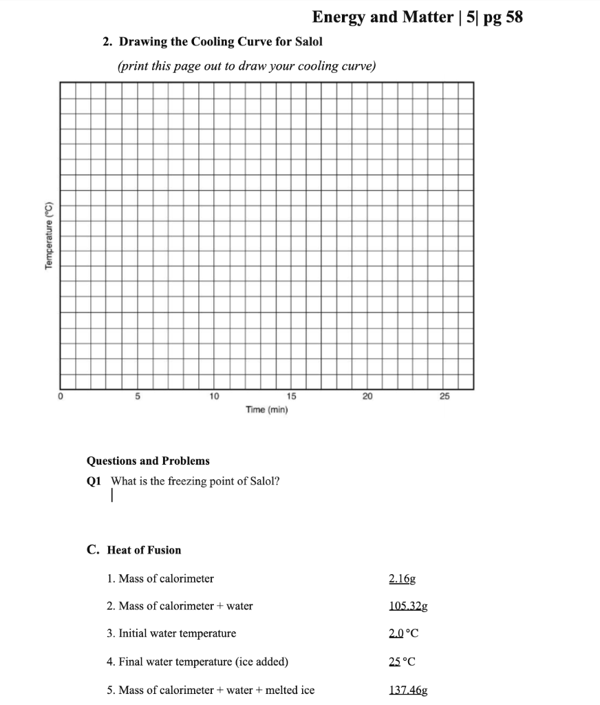 Solved Energy and Matter | 5| pg 55 A. Heating Curve for | Chegg.com
