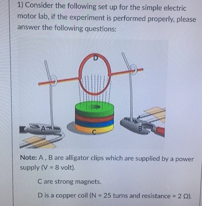 Solved 1) Consider the following set up for the simple