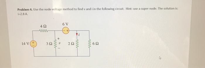 Solved Problem 4. Use the node voltage method to find v and | Chegg.com