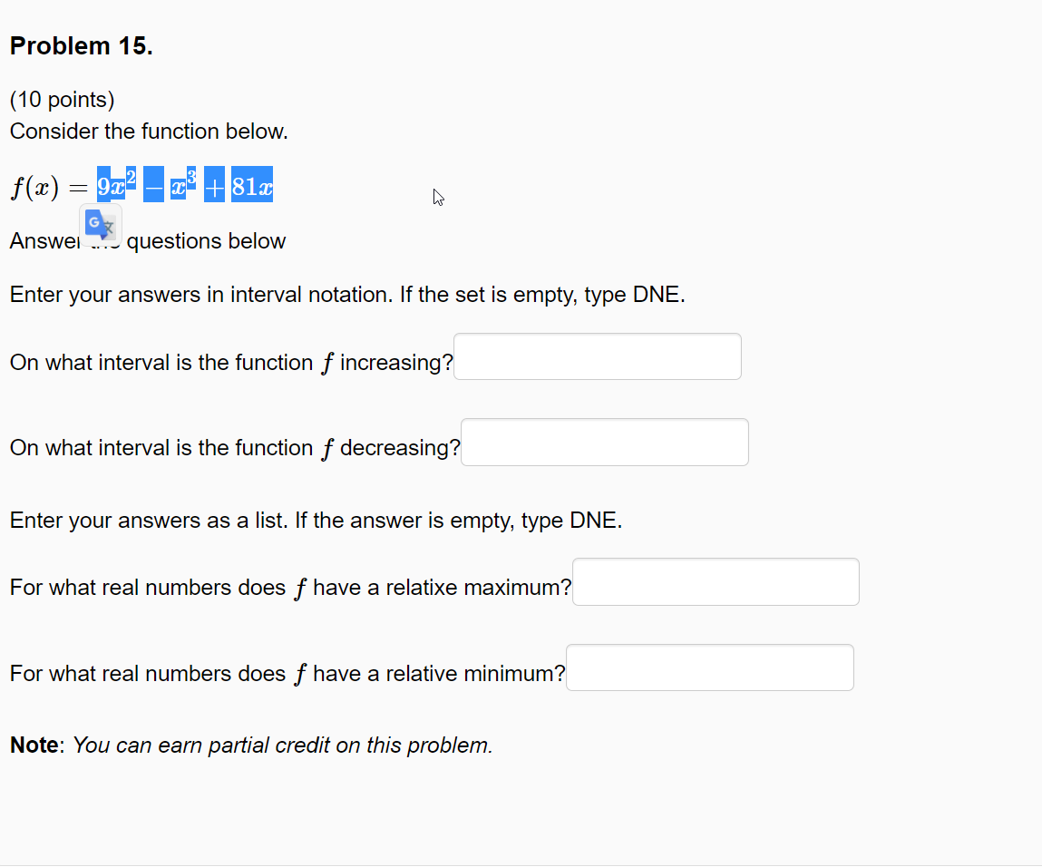 Solved Enter your answers in interval notation. If the set | Chegg.com