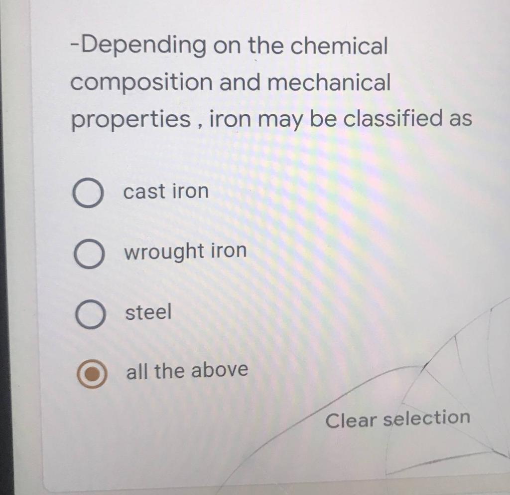 Solved Depending on the chemical composition and mechanical