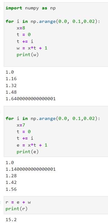Solved how to use Python to sum all the results of e and | Chegg.com image.