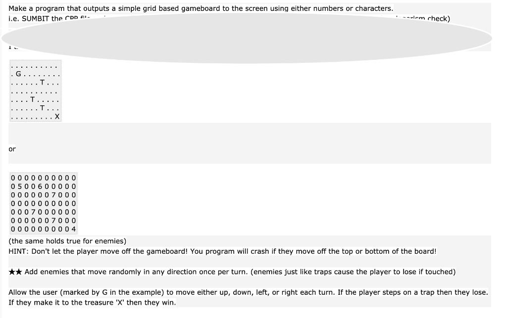 Solved Make a program that outputs a simple grid based | Chegg.com