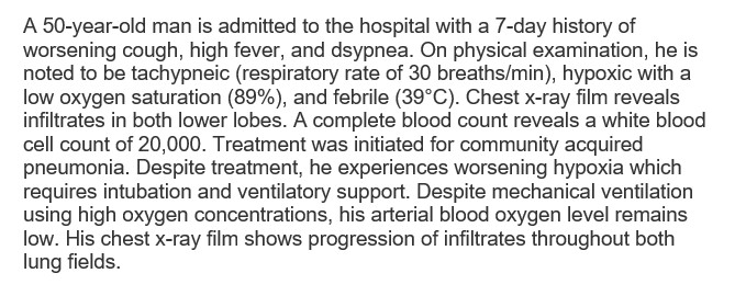 Solved A 50-year-old man is admitted to the hospital with a | Chegg.com