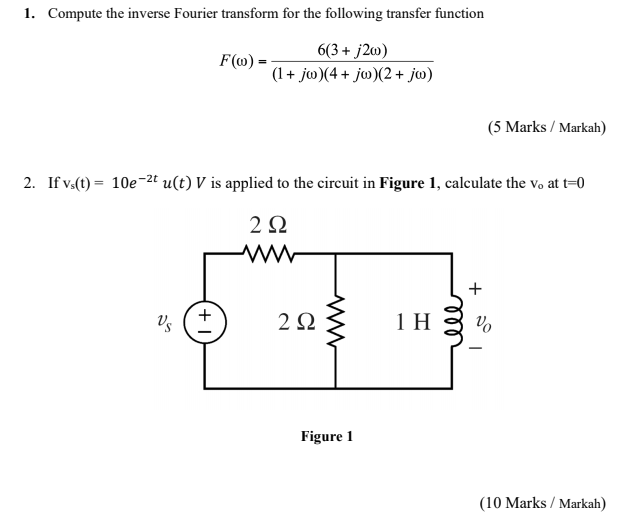 Sign In Inverse Transfer Function Solved 1. Compute the inverse Fourier transform for the | Chegg.com