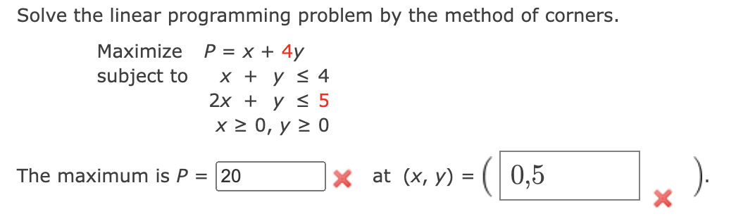 Solved Solve the linear programming problem by the method of | Chegg.com
