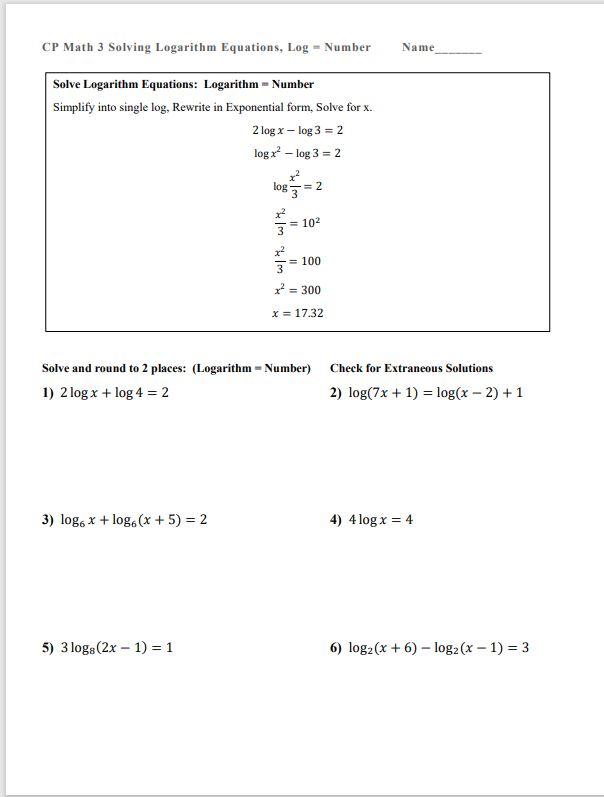 Solved Name: Solving Same Base Exponential Equations Solve | Chegg.com