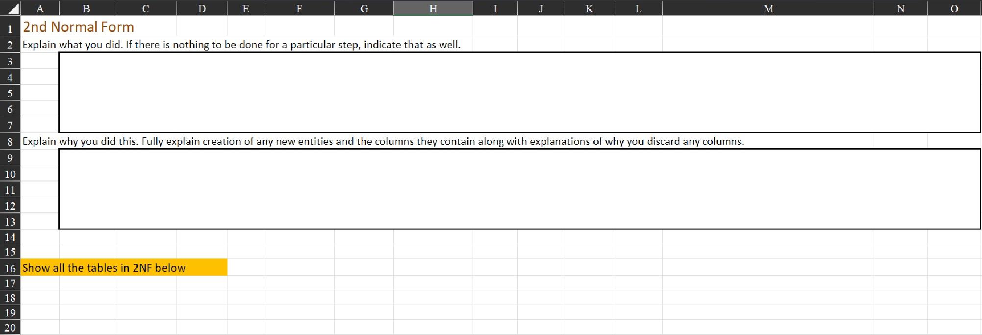 Solved Create a new Excel spreadsheet with a properly | Chegg.com