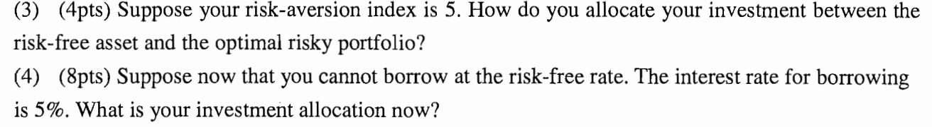 Solved 6 20pts Consider Two Risky Assets A And B Your 3701