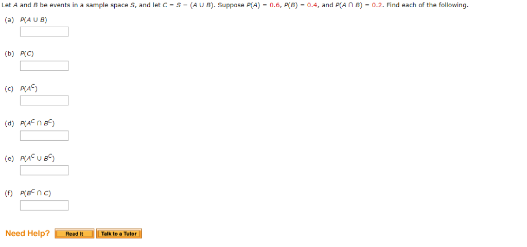 Solved Let A and B be events in a sample space S, and let C | Chegg.com