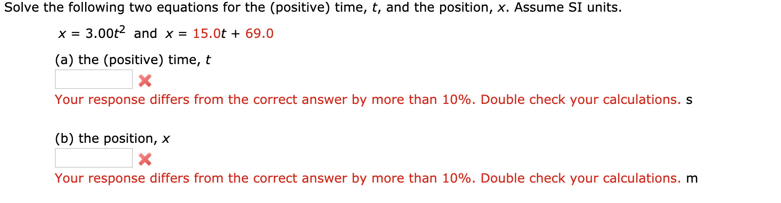 Solved Solve the following two equations for the (positive) | Chegg.com