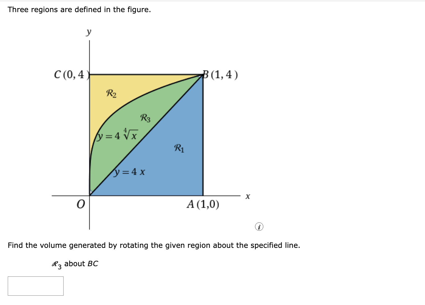 Solved Three regions are defined in the figure.Find the | Chegg.com