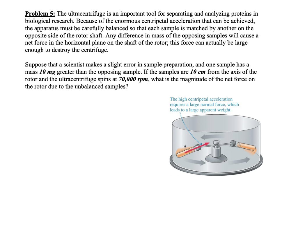 Solved Problem 5 The ultracentrifuge is an important tool