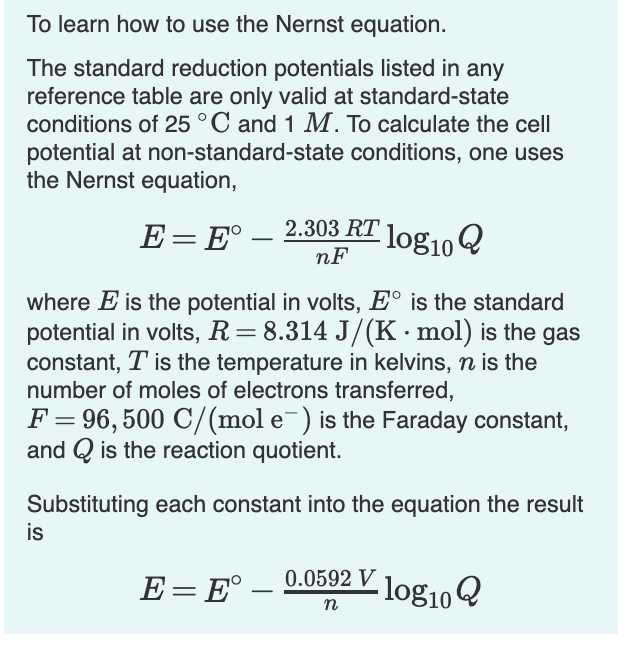 solved-to-learn-how-to-use-the-nernst-equation-the-standard-chegg