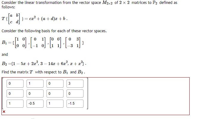 Solved Consider the linear transformation from the vector | Chegg.com