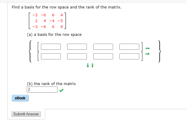 Solved Find a basis for the row space and the rank of the | Chegg.com