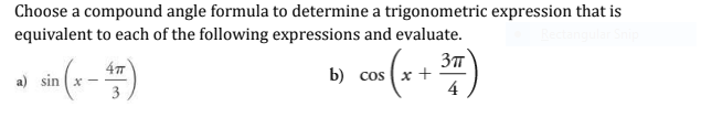 Solved Choose A Compound Angle Formula To Determine A | Chegg.com