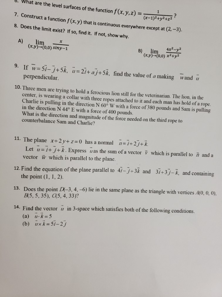 Solved 8 What Are The Level Surfaces Of The Function F X Chegg Com