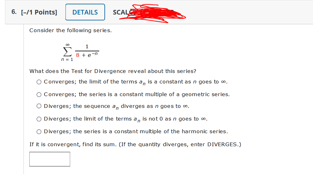 Solved 6. [-/1 Points] DETAILS SCAL Consider the following | Chegg.com