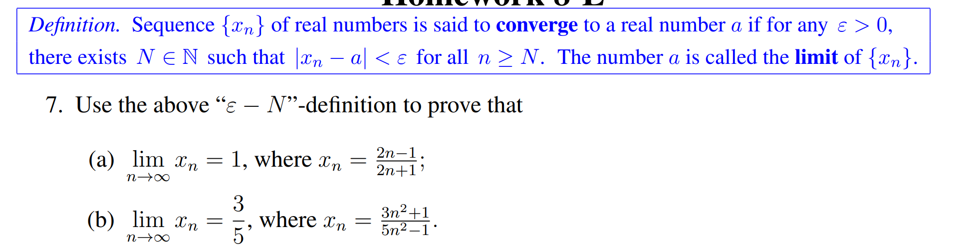 Solved Definition Sequence Xn Of Real Numbers Is Said To 8971