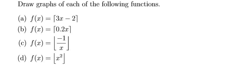 Solved Draw graphs of each of the following functions. (a) | Chegg.com