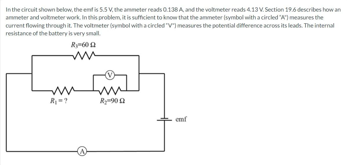 Solved In the circuit shown below, the emf is 5.5 V, the | Chegg.com