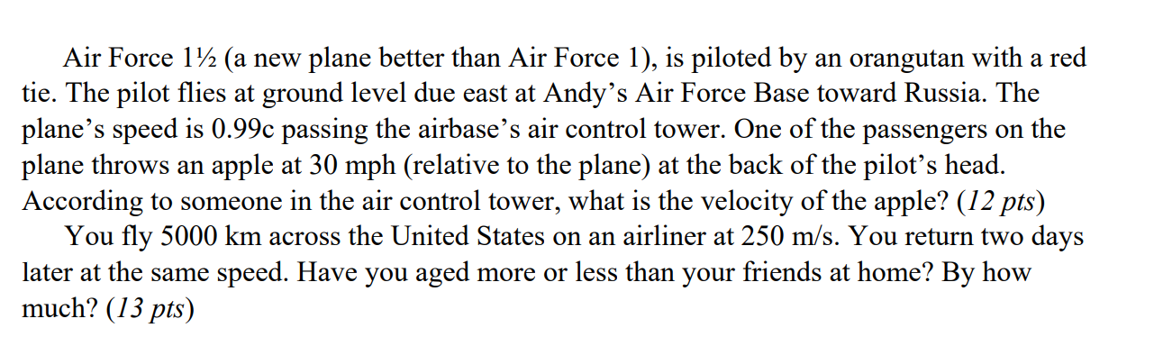 Solved Air Force 172 (a new plane better than Air Force 1), | Chegg.com