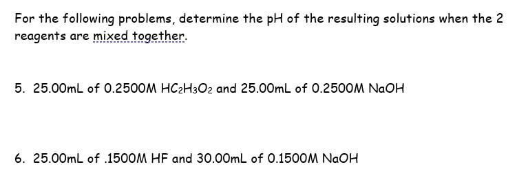 how do you find the ph of two solutions mixed together