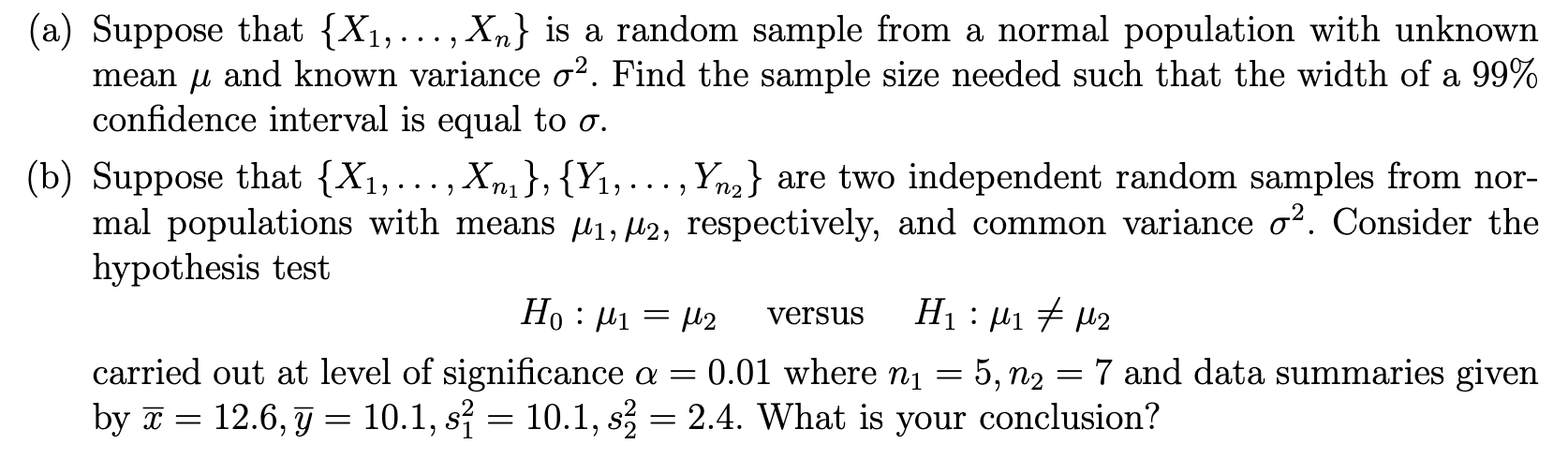 Solved (a) Suppose that {X1,..., Xn} is a random sample from | Chegg.com
