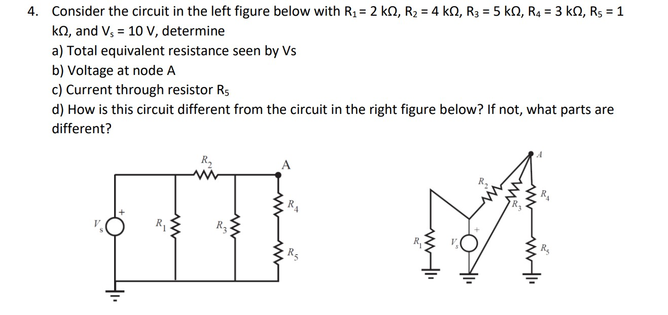 Solved 4. Consider the circuit in the left figure below with | Chegg.com