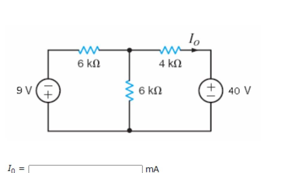 Solved Find Io in the network in the figure using mesh | Chegg.com