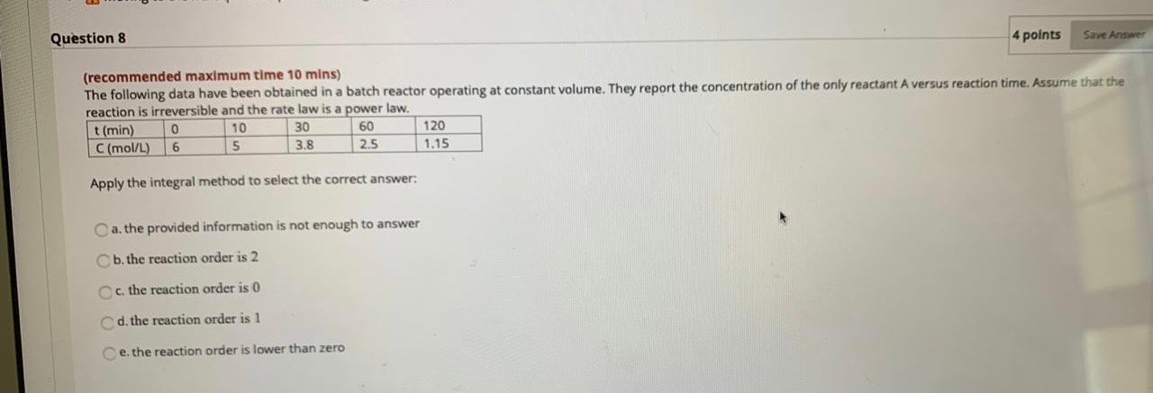 Solved Question 8 4 points Save Answer (recommended maximum | Chegg.com